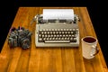 Vintage journalist`s desk Royalty Free Stock Photo